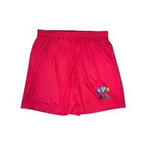 DARKBRIGHT Red Standard Fit Mesh Sports Shorts